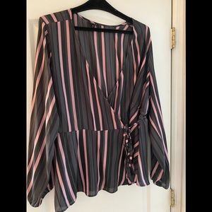 Striped wrap blouse from Torrid